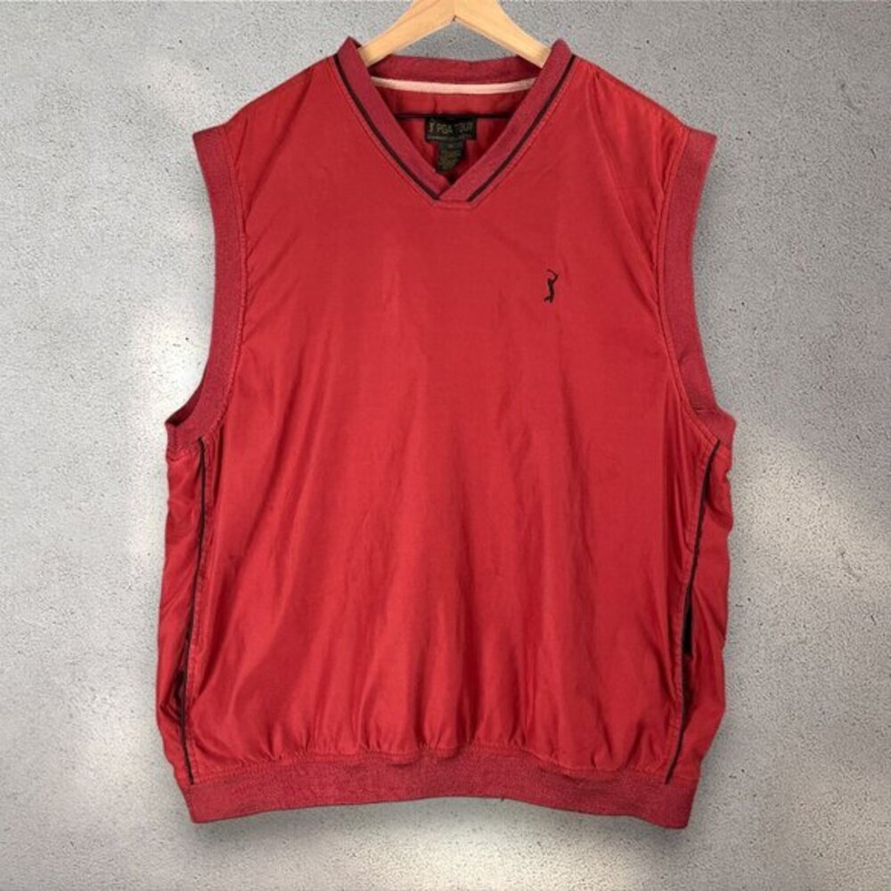 PGA Tour Signature Collection Sweater Vest Men’s XL Red Preppy Grandpa Academia